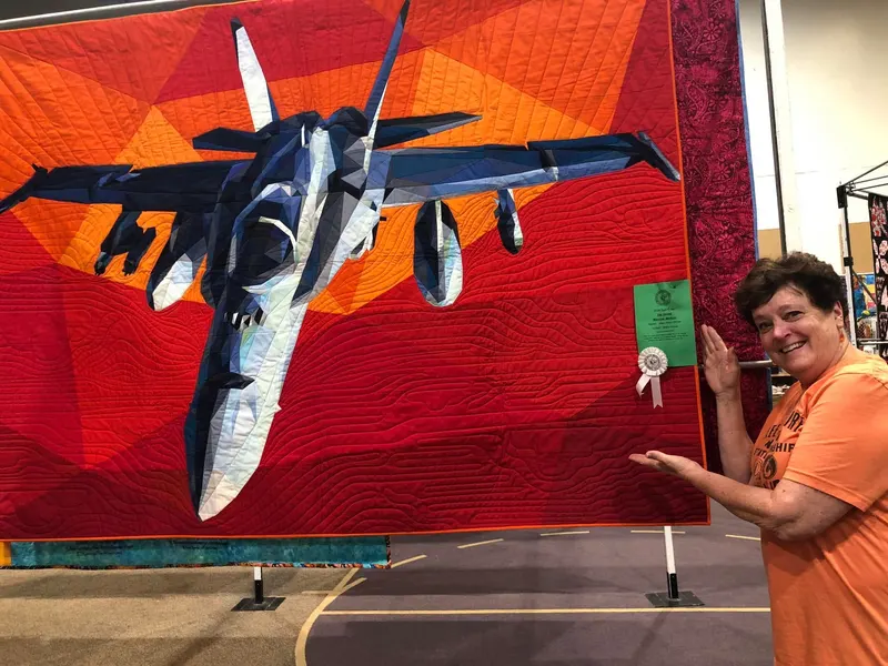 Fighter jet foundation paper piecing quilt