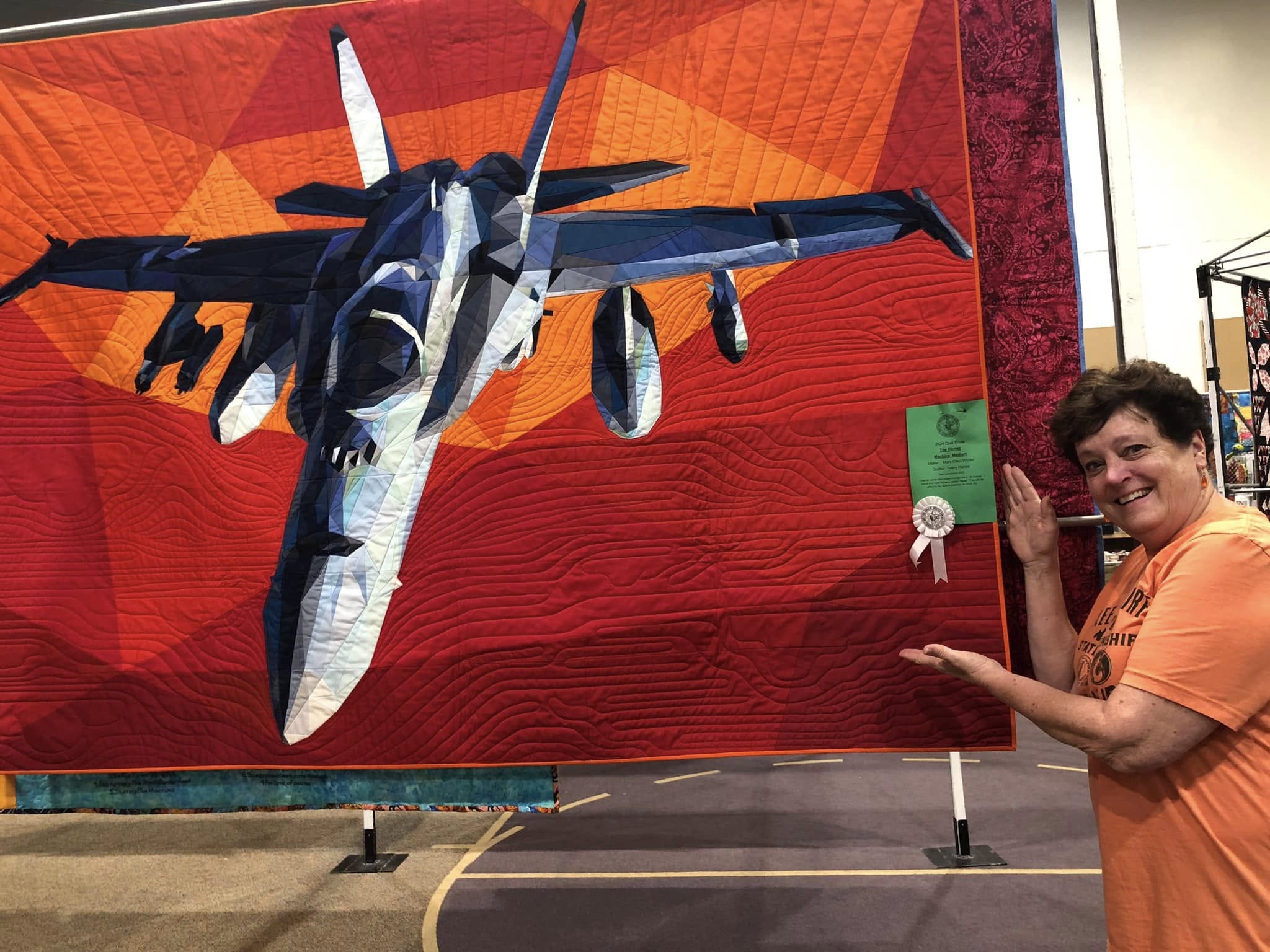 Fighter jet foundation paper piecing quilt